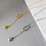 オープンスクエアY字ロングチェーンネックレス ラリエット アレルギー対応 | FACION | 詳細画像1 