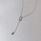 シルバー | オープンスクエアY字ロングチェーンネックレス ラリエット アレルギー対応 | FACION