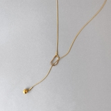 ゴールド | オープンスクエアY字ロングチェーンネックレス ラリエット アレルギー対応 | FACION