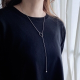 オープンスクエアY字ロングチェーンネックレス ラリエット アレルギー対応 | FACION | 詳細画像6 