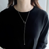 オープンスクエアY字ロングチェーンネックレス ラリエット アレルギー対応 | FACION | 詳細画像8 