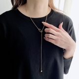 オープンスクエアY字ロングチェーンネックレス ラリエット アレルギー対応 | FACION | 詳細画像9 