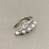 シルバー | CZ&パールラインイヤーカフ 片耳用 レディース | FACION