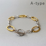 A-type | バイカラーMIXチェーンステンレスブレスレット マンテル ブレス | FACION