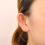 ブリッジ＆クロスラインイヤーカフSET キュービックジルコニア ノンホールピアス | FACION | 詳細画像9 