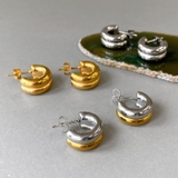 2連ステンレスフープピアス C型 バイカラー | FACION | 詳細画像4 