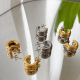 2連ステンレスフープピアス C型 バイカラー | FACION | 詳細画像1 