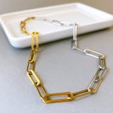 バイカラーレオンチェーンステンレスネックレス コンビカラ アレルギー対応 | FACION | 詳細画像4 