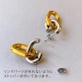 バイカラーチャンキーステンレスチェーンピアス 揺れる コンビカラー | FACION | 詳細画像6