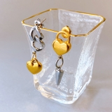 バイカラーデザインハートチェーンステンレスピアス コンビカラー アレルギー対応 | FACION | 詳細画像2 