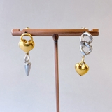 バイカラーデザインハートチェーンステンレスピアス コンビカラー アレルギー対応 | FACION | 詳細画像5 