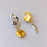 バイカラーデザインハートチェーンステンレスピアス コンビカラー アレルギー対応 | FACION | 詳細画像6 