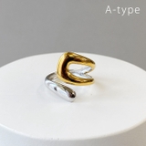 A-type | バイカラーステンレスデザインフォークリング 指輪 アレルギー対応 | FACION