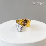 B-type | バイカラーステンレスデザインフォークリング 指輪 アレルギー対応 | FACION