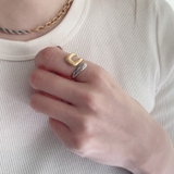 バイカラーステンレスデザインフォークリング 指輪 アレルギー対応 | FACION | 詳細画像7 