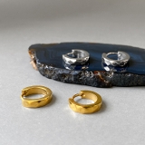 ダイヤカットワンタッチフープピアス ステンレス アレルギー対応 | FACION | 詳細画像1