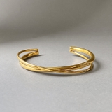 ゴールド | クロスラインステンレスブレスレット バングル ブレス | FACION