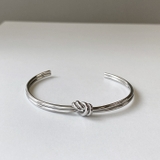 シルバー | ノット2連ステンレスバングル ブレスレット 結び | FACION