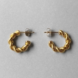 ゴールド | ツイストフープステンレスピアス C型 バイカラー | FACION