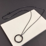 ブラック | ツイストリングステンレスネックレス サージカルステンレス つけっぱなし | FACION