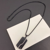 シルバー | ドッグタグブラックステンレスネックレス アレルギー対応 金属アレルギー | FACION
