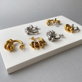 C型ステンレスリング付フープピアス バイカラー シルバー | FACION | 詳細画像4