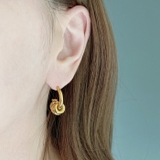 C型ステンレスリング付フープピアス バイカラー シルバー | FACION | 詳細画像9