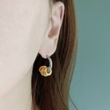 C型ステンレスリング付フープピアス バイカラー シルバー | FACION | 詳細画像12