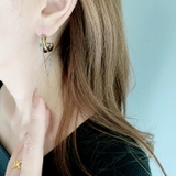 バイカラーステンレスチェーン付フープピアス シルバー ゴールド | FACION | 詳細画像8 