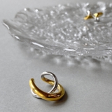 バイカラーステンレスクロスフープイヤーカフ 片耳用 イヤリング | FACION | 詳細画像5 