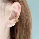 バイカラーステンレスクロスフープイヤーカフ 片耳用 イヤリング | FACION | 詳細画像8 