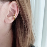 バイカラーステンレスクロスフープイヤーカフ 片耳用 イヤリング | FACION | 詳細画像10 