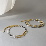 バイカラーマルチチェーンステンレスブレスレット ブレス アレルギー対応 | FACION | 詳細画像5 