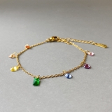 カラフルストーンステンレスブレスレット アレルギー対応 つけっぱなし | FACION | 詳細画像1