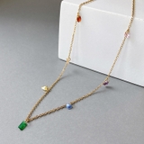 カラフルストーンステンレスネックレス アレルギー対応 つけっぱなし | FACION | 詳細画像6