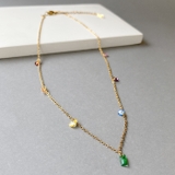 カラフルストーンステンレスネックレス アレルギー対応 つけっぱなし | FACION | 詳細画像2