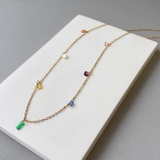 カラフルストーンステンレスネックレス アレルギー対応 つけっぱなし | FACION | 詳細画像3