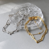 2連デザインチェーンステンレスブレスレット つけっぱなし アレルギー対応 | FACION | 詳細画像2 