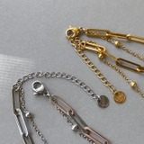 2連デザインチェーンステンレスブレスレット つけっぱなし アレルギー対応 | FACION | 詳細画像4 