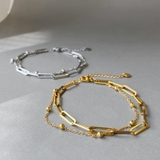 2連デザインチェーンステンレスブレスレット つけっぱなし アレルギー対応 | FACION | 詳細画像5 