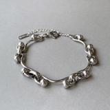 シルバー | ウェーブドットチェーンステンレスブレスレット レディース サージカルステンレス | FACION