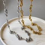 ウェーブドットチェーンステンレスネックレス アレルギー対応 つけっぱなし | FACION | 詳細画像3 