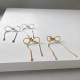 リボンチェーンステンレスピアス 蝶々 りぼん | FACION | 詳細画像1