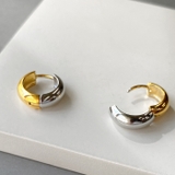 バイカラーステンレスロールフープピアス サージカルステンレス アレルギー対応 | FACION | 詳細画像1