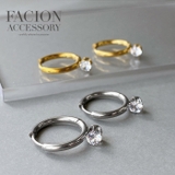 ジルコニアストーンステンレスフープピアス レディース 金属アレルギー対応 | FACION | 詳細画像3