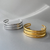 メタルラインステンレスワイドバングルブレスレット 太め 女性 | FACION | 詳細画像4