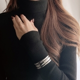 メタルラインステンレスワイドバングルブレスレット 太め 女性 | FACION | 詳細画像5