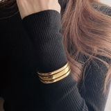 メタルラインステンレスワイドバングルブレスレット 太め 女性 | FACION | 詳細画像7