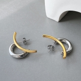 バイカラーカーブデザインステンレスフープピアス アレルギー対応 つけっぱなし | FACION | 詳細画像6