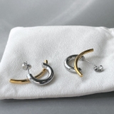 バイカラーカーブデザインステンレスフープピアス アレルギー対応 つけっぱなし | FACION | 詳細画像3